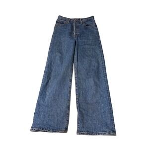 Levis Premium Big E Ribcage Straight Jeans Womens 28X27 Blue High Rise